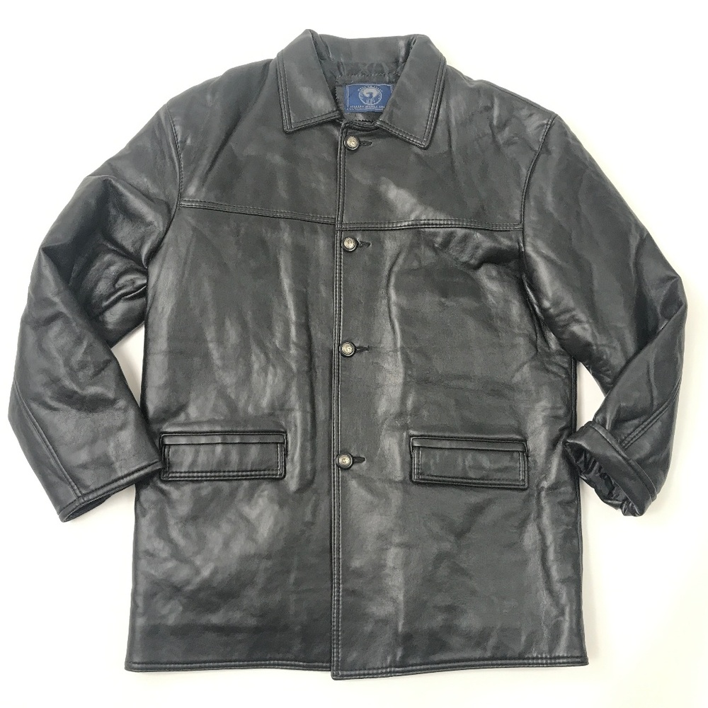 GA Italian Black Leather Men Parka Jacket BUTTER